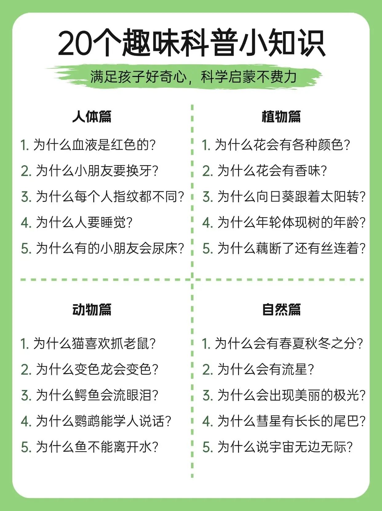 20个物理生命小百科